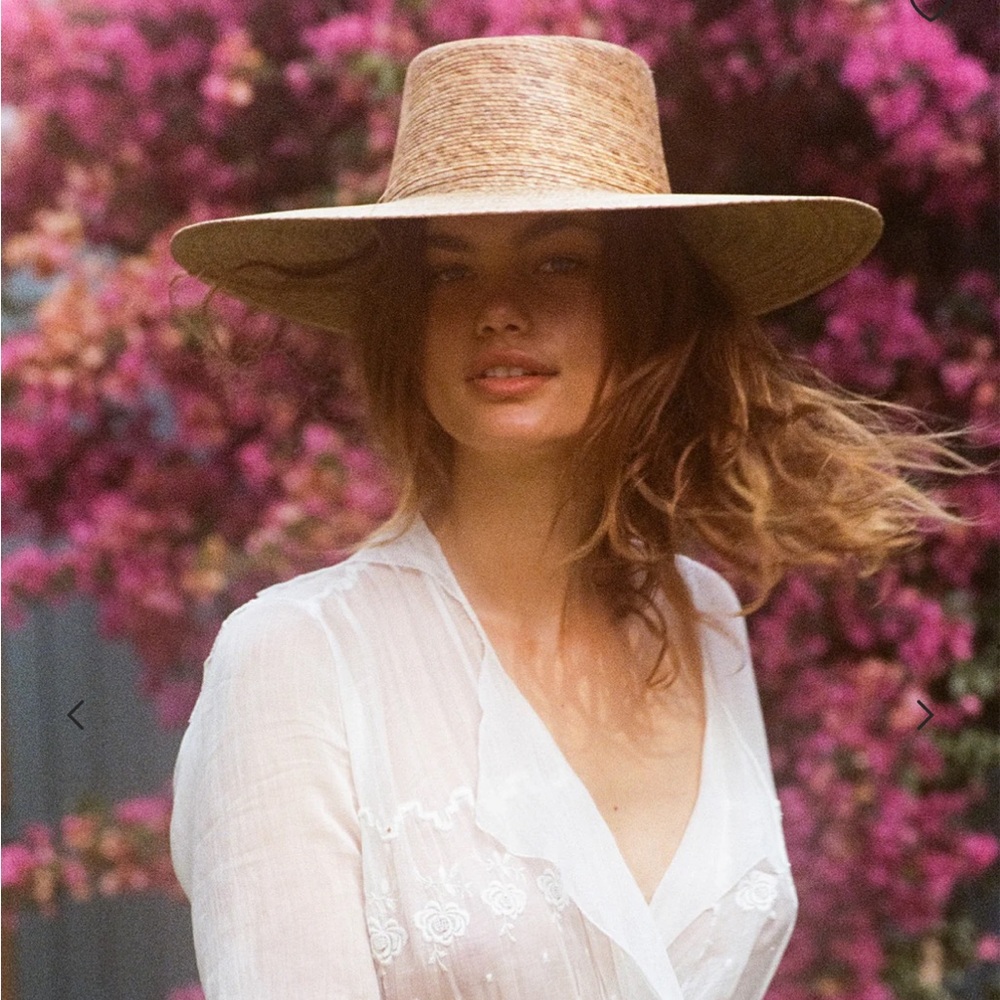 Wide Palma Boater Hat - MINT condition - size small